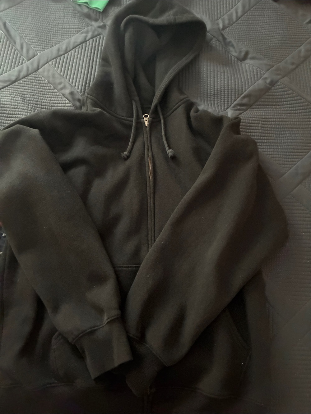 Muji Black Full-Zip Hooded Sweatshirt
